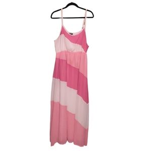 Pink and White Striped Maxi Dress